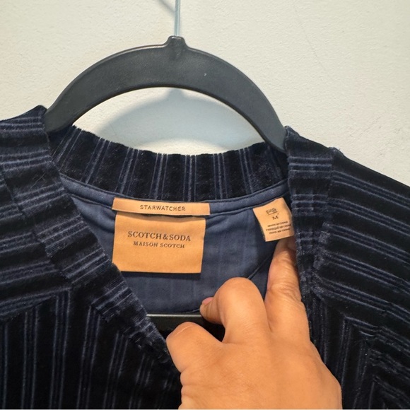 Scotch & Soda Stripe velvet midi dress size M - Picture 6 of 14